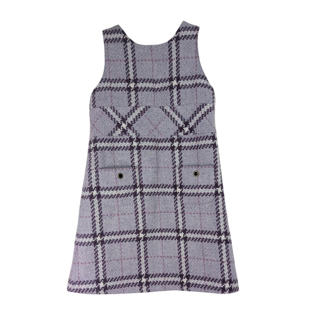 Lili Gaufrette Wool Feeling, Purple Plaid Jumper, Size 6